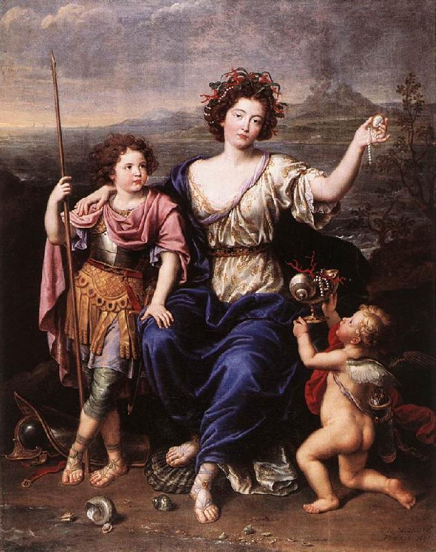 MIGNARD, Pierre The Marquise de Seignelay and Two of her Children oil painting picture